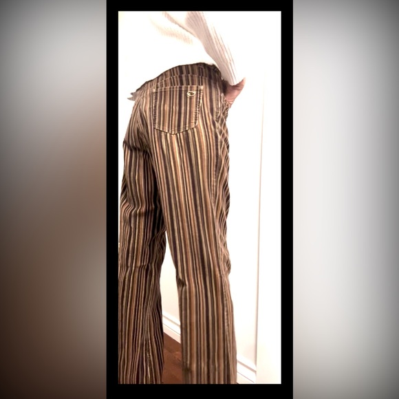 Point Zero Pants - Unisex Vintage POINT ZERO Striped Brown Corduroy Pants